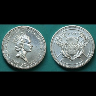 Großbritannien - Great Britain 2 Pound Silber-Münze 1986 - 925/1000 (21916