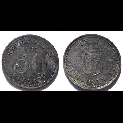 Oberhausen 50 Pfennig Notgeld/Kriegsgeld 1917 Zink (21997