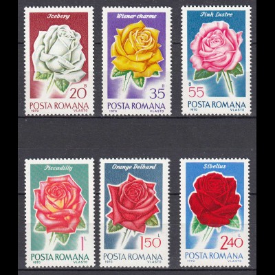 RUMÄNIEN - ROMANIA - 1970 Flora Rosen Mi.2868-73 postfr. (22538