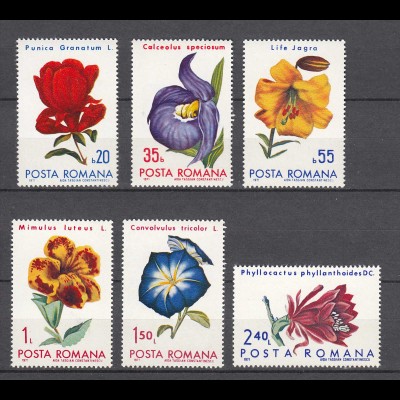 RUMÄNIEN - ROMANIA - 1972 Blumen Botanische Gärten Mi.2940-45 postfr.(22558