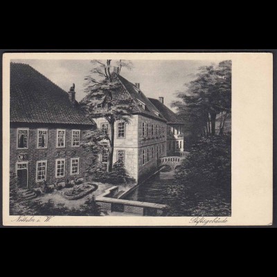 AK Nottuln Stiftsgebäude mit Nonnenbach bei Coesfeld Münster (22595