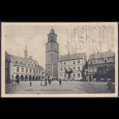 AK Coesfeld Markt Rathaus Lambertikirche 1910 bei Münster Dülmen (22609
