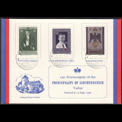 Liechtenstein 150.Souvereignty of the PRINCIPALITY Festival 1956 (22724
