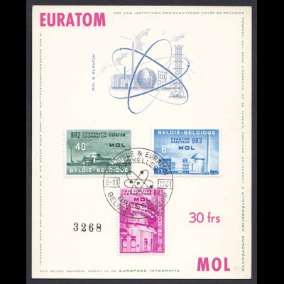 Belgien - Belgium 1961Ersttags-Karte EURATOM Mi.1255-57 (22780