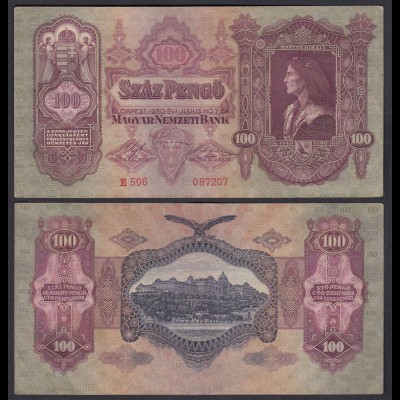 Ungarn - Hungary 100 Pengo Banknote 1930 Pick 98 gutes VF (3) (22835
