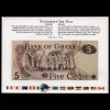Ghana - 5 Cedis Banknotenbrief der Welt UNC Pick 15b 1977 (15474