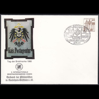 Bund BRD Umschlag Privat-Ganzsache 1980 Tag der Briefmarke Essen (22905