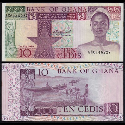 Ghana - 10 Cedis Banknote 7.02.1972 Pick 20a fast XF (2-) (23175