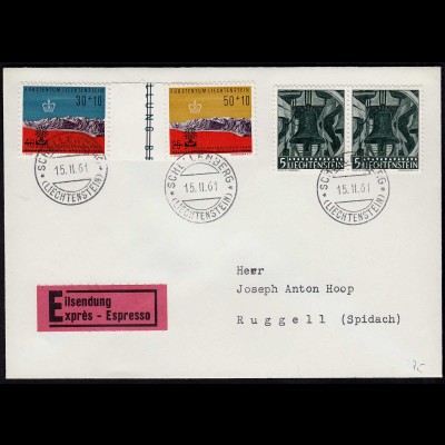 Liechtenstein Expressbrief 1961 Schellenberg - Ruggell (Spidach) (23260