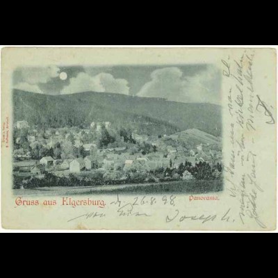 AK 1898 Thüringen Gruss aus Elgersburg Panorama Nachtbild (0942