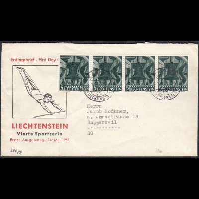 Liechtenstein Brief 1949 nach Rapperswil Mef Mi. 386 (23046