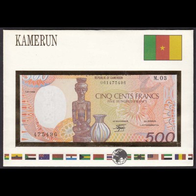 KAMERUN - 500 Francs Banknotenbrief der Welt UNC Pick 24 (15468