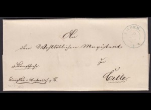 HANNOVER 1856 Brief EMDEN K2b nach CELLE K1b Inhalt (15954