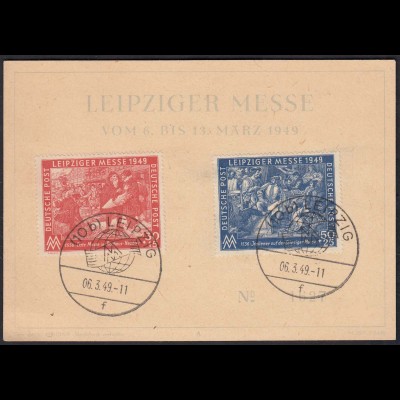  Leipziger Messe 1949 FDC Karte 230/31 Satz mit SST (17617
