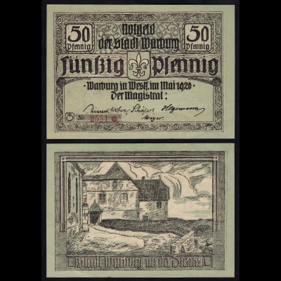Warburg Westfalen 50 Pfennig Notgeld 1920 XF+ (17528