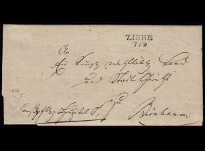 Preussen 1838 Brief ZIRKE (Posen) nach BIRNBAUM m.Inhalt (23459