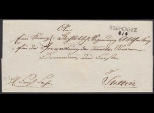 Preussen ca.1825 Umschlag STEPENITZ L2 Pommern nach STETTIN (23464
