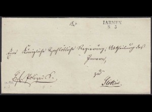 Preussen ca.1825 Umschlag JARMEN L2 nach STETTIN (23468