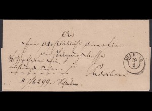 Preussen ca. 1840 Umschlag NIEHEIM K2 nach PADERBORN (23471