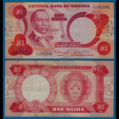 Nigeria 1 Naira Banknote sig.4 Pick 19a VF (3) (18175