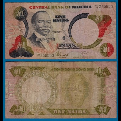 Nigeria 1 Naira Banknote Pick 23b etwa F (4) (18178