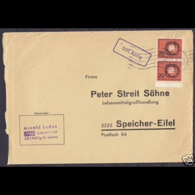 Brief Posthilfstelle Köllig über Saarburg (4301