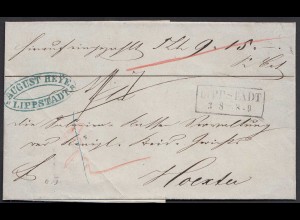 Preussen Umschlag LIPPSTADT nach HOEXTER m.Taxe (23477
