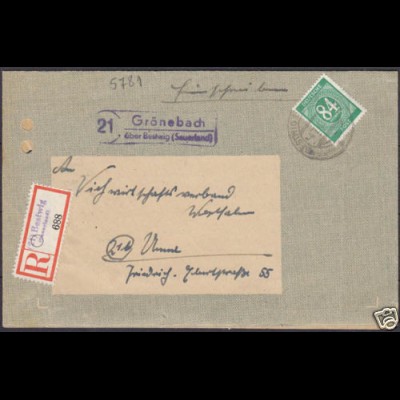 Brief Posthilfstelle Grönebach über Bestwig Sauerland Ankunft Unna Land (4320