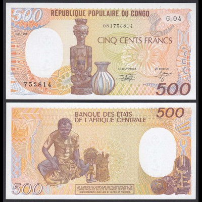 KONGO - CONGO REPUBLIC 500 Francs 1991 UNC (1) Pick 8d (23603