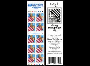 USA 1996 postfrisches Heftchen Selbstklebend 10 Stück US-Flagge (23665