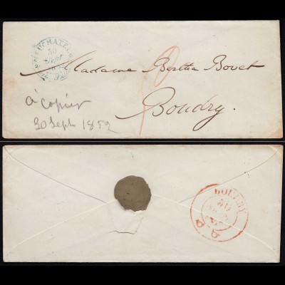 Schweiz 1852 Umschlag von NEUCHATEL nach BOUDRY (23675