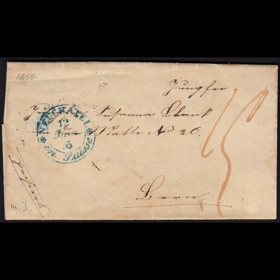 Schweiz 1855 Brief mit Inhalt aus NEUCHATEL (23702