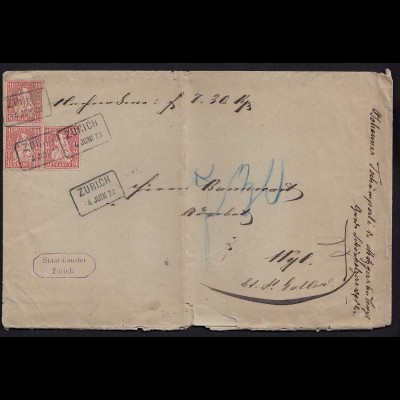 Schweiz 1878 alter Umschlag Staatskanzlei Zürich nach Wyl (23707