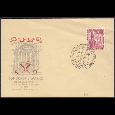 Berlin - 1953 FDC Gedächtniskirche Mi.Nr. 108 - KW 160 € (23805