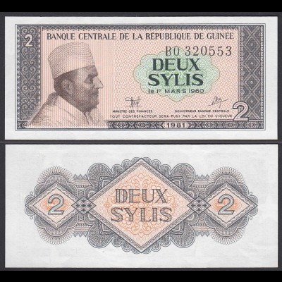 Guinea 2 Sylis Banknote 1981 Pick 21 UNC (1) (23860