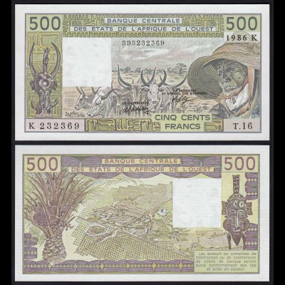 SENEGAL WEST AFRICAN STATES 500 Francs 1986 Pick 706Ki UNC (1) (23908