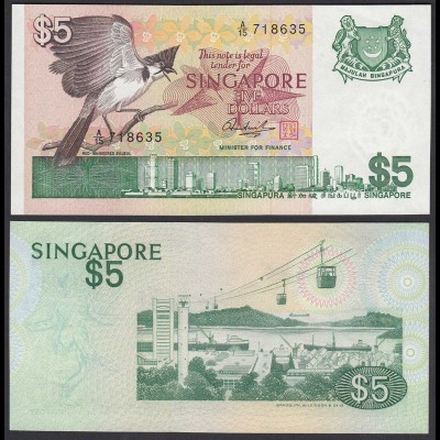 SINGAPUR - SINGAPORE 5 Dollars (1976) XF (2) Pick 10 (23978
