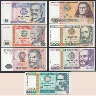 Peru 7 Stück Banknoten 1987/88 UNC (1) (24013
