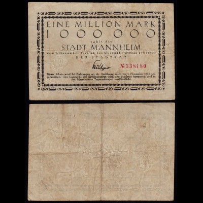 MANNHEIM 1 Million Mark Notgeld 1923 F (4) (24152