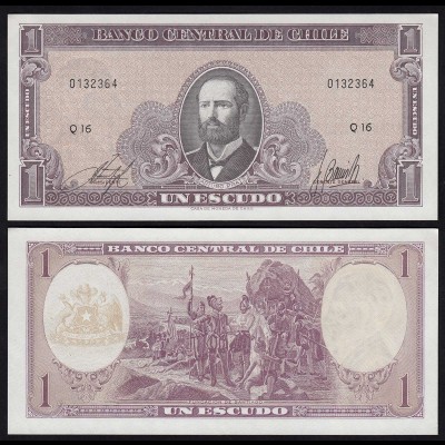 CHILE - 1 Escudo Banknote (1964) Pick 136 UNC (1) (24177