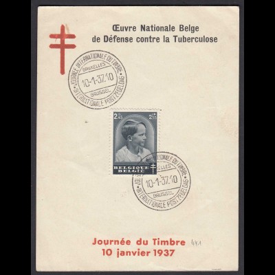 Belgien - Belgium 1937 Sonderblatt mi.Mi.441 Kronprinz Baudouin 2,45 Fr. 24271