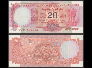 Indien - India - 20 RUPEES Banknote - Pick 82h VF (3) Letter B (21850