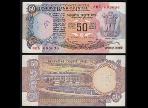 Indien - India - 50 RUPEES Banknote - Pick 84i F (4) Letter B (21834
