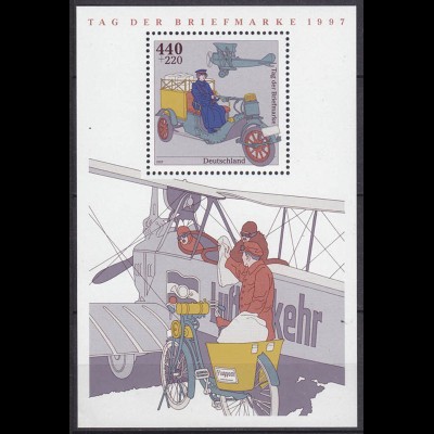 Bund BRD Luftverkehr MiNr. Bl. 41 T.d.Briefmarke 1997 ** postfrisch (5489