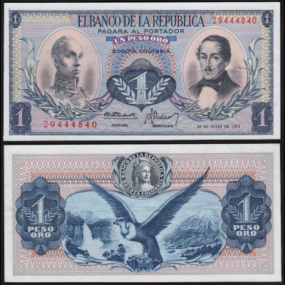 Kolumbien - Colombia 1 Peso Oro 1973 UNC Pick 404e (24217