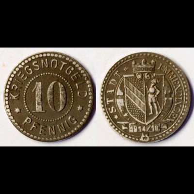 Emmendingen Stadt 10 Pfennig Notgeld 1914/18 iron WW1 Funck 117.2 (r1020