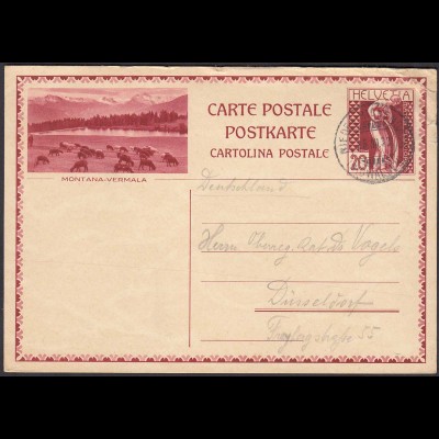 Schweiz - Switzerland 20 R.Ganzsache Nontana-Vermala 1930 (23846