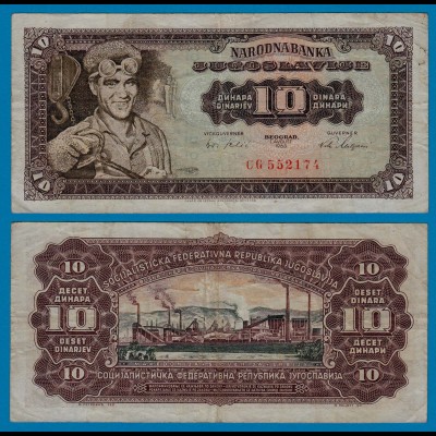 Jugoslawien - Yugoslavia 10 Dinara Banknote 1965 F (4) Pick 78 (18307