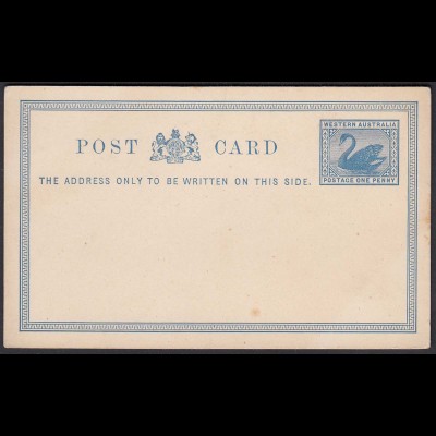 Western Australia Postal Stationery POSTCARD Swan One Penny unused (24093