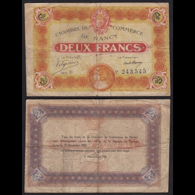 Frankreich - France - 2 Franc 1918 F (4) Chambre De Commerce NANCY (24248